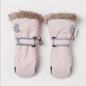Pink waterproof ski mittens size 18-24M